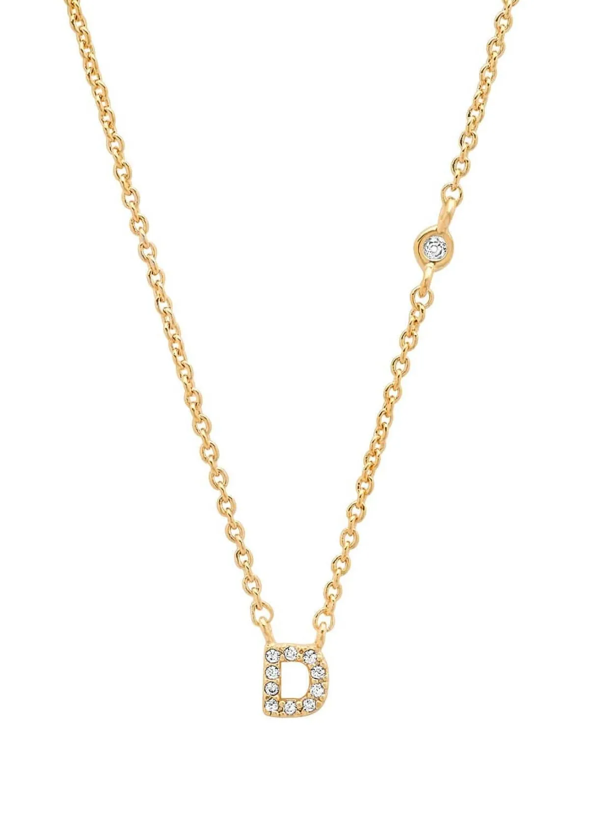 Gold Pave Initial Necklaces