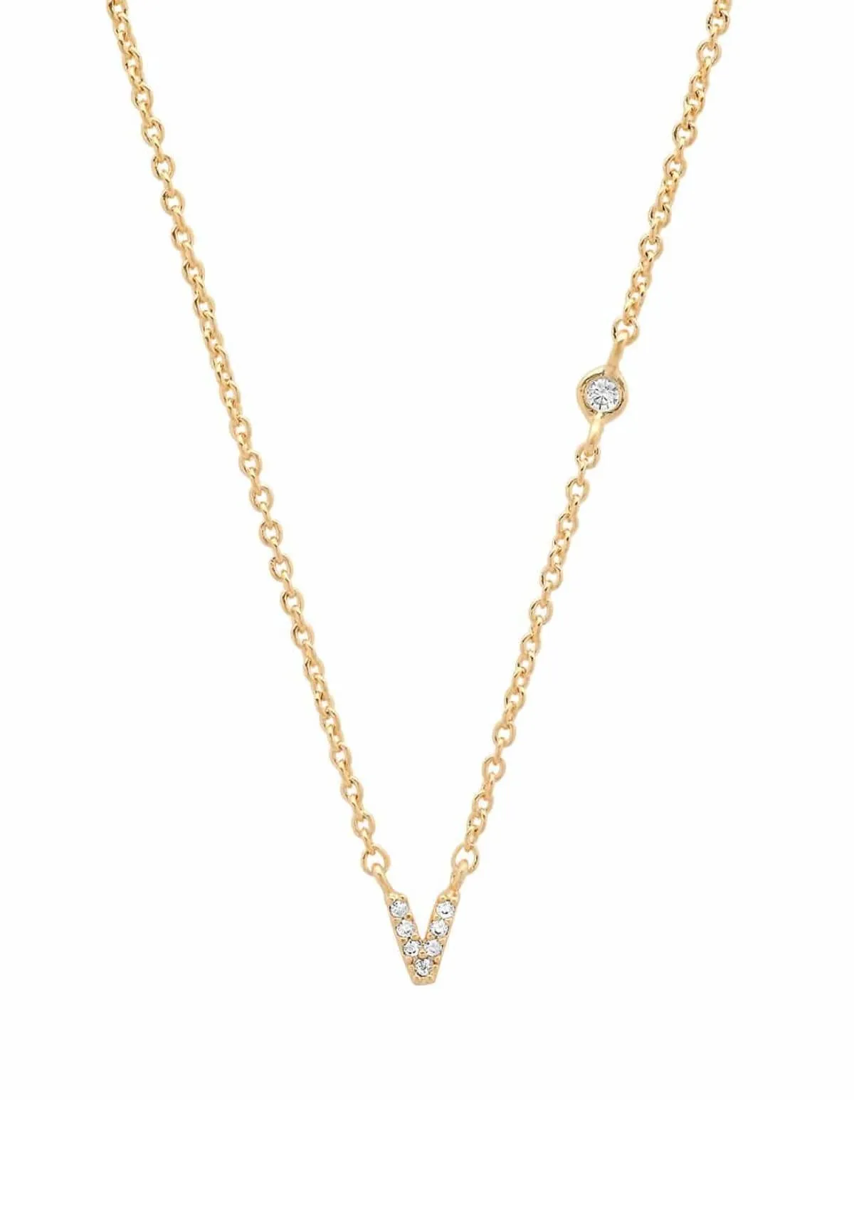 Gold Pave Initial Necklaces