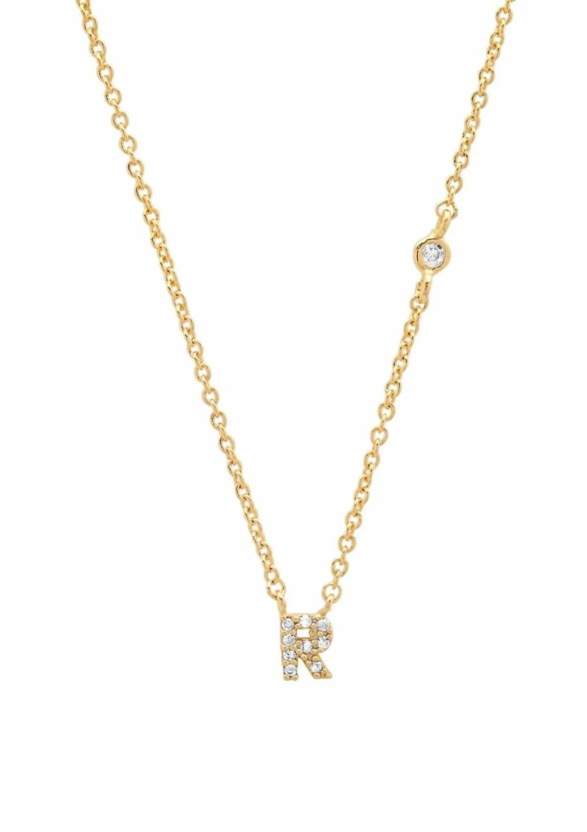 Gold Pave Initial Necklaces