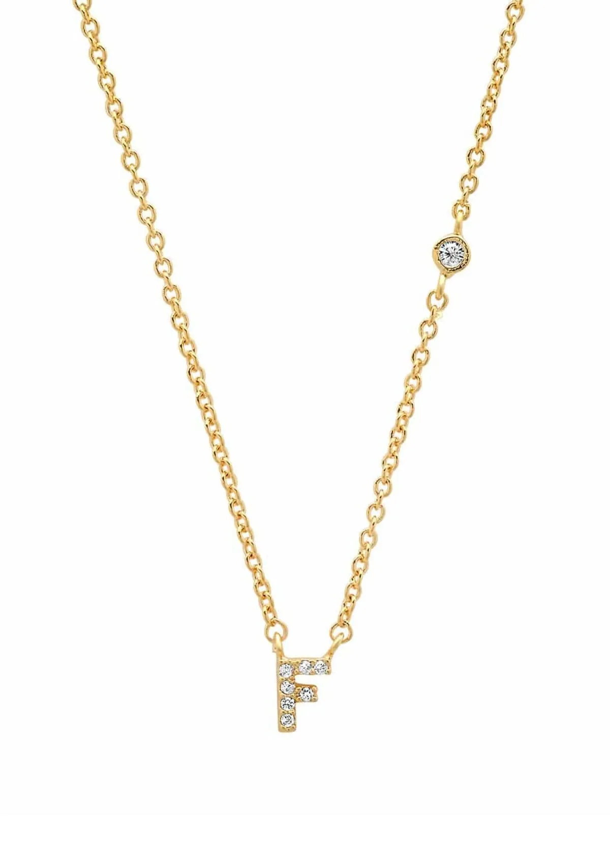 Gold Pave Initial Necklaces