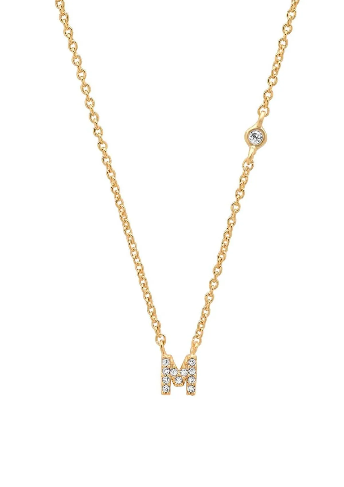 Gold Pave Initial Necklaces