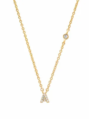 Gold Pave Initial Necklaces