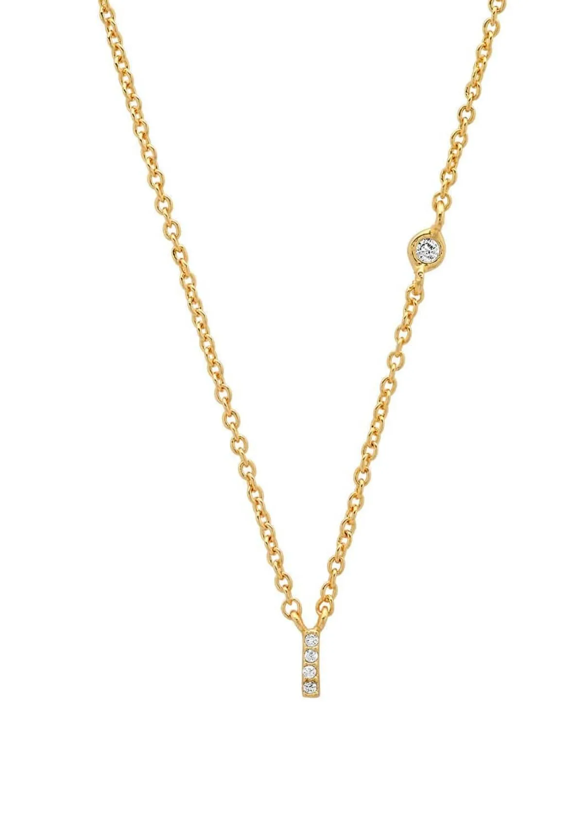 Gold Pave Initial Necklaces