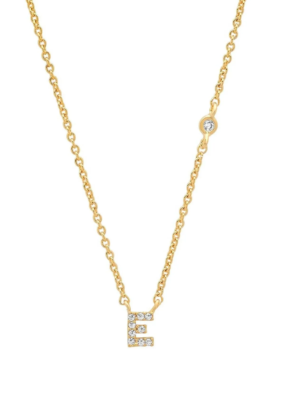 Gold Pave Initial Necklaces