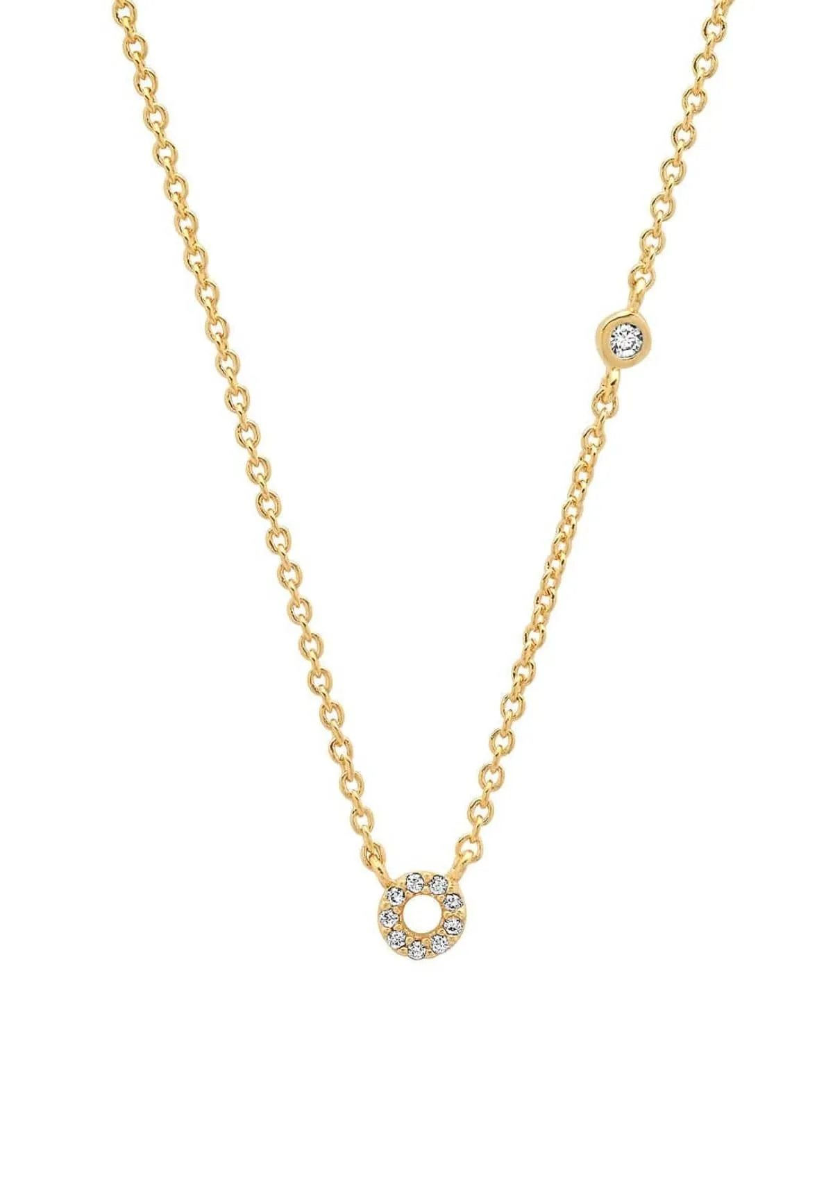 Gold Pave Initial Necklaces