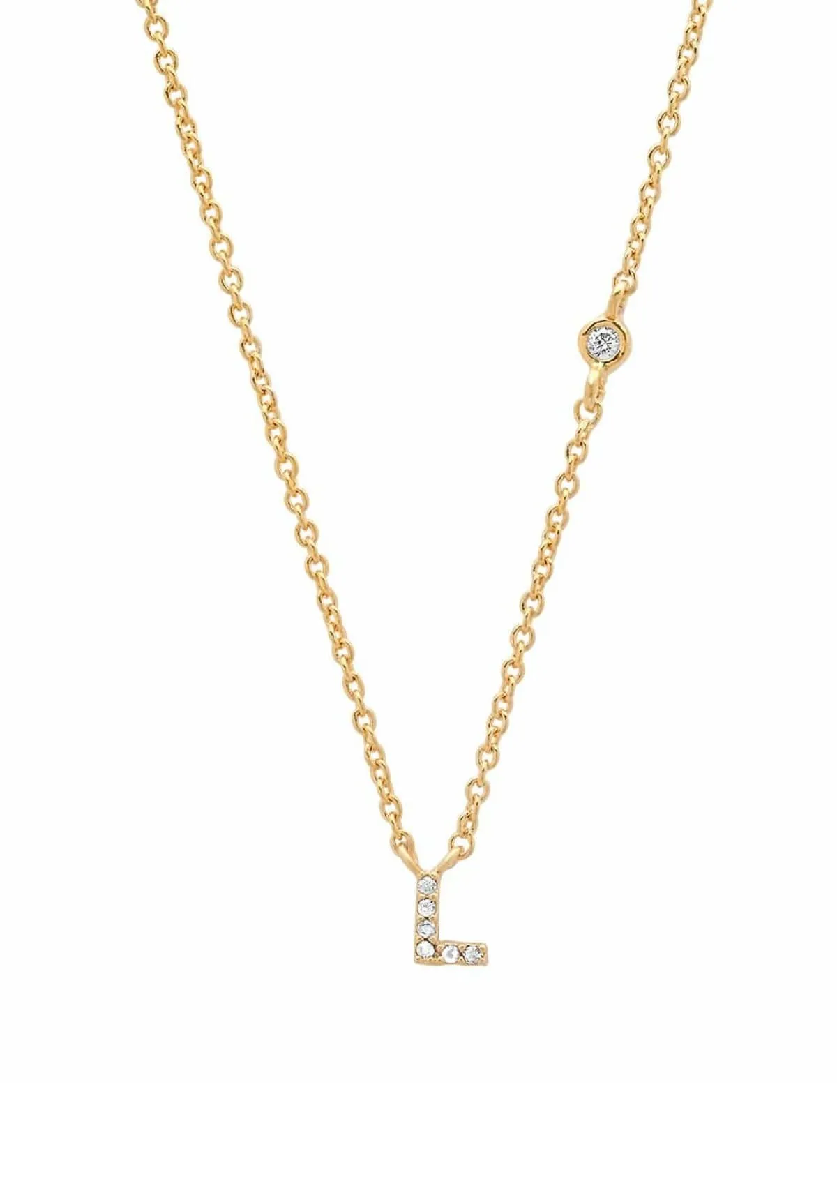 Gold Pave Initial Necklaces