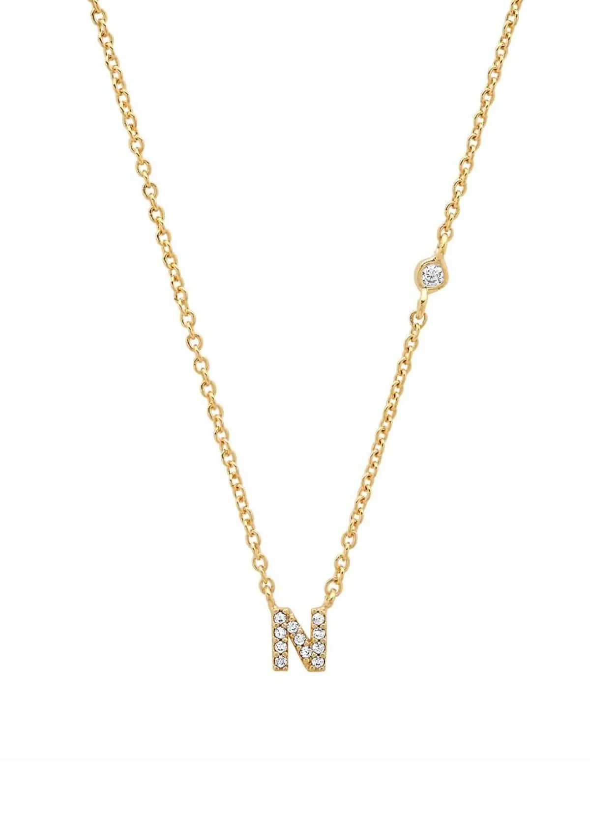 Gold Pave Initial Necklaces