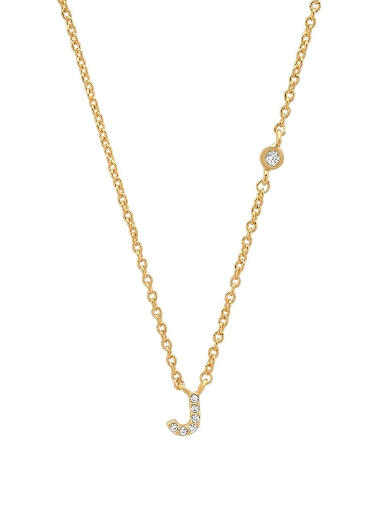 Gold Pave Initial Necklaces