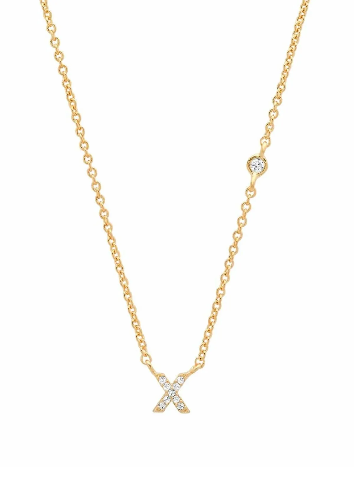 Gold Pave Initial Necklaces