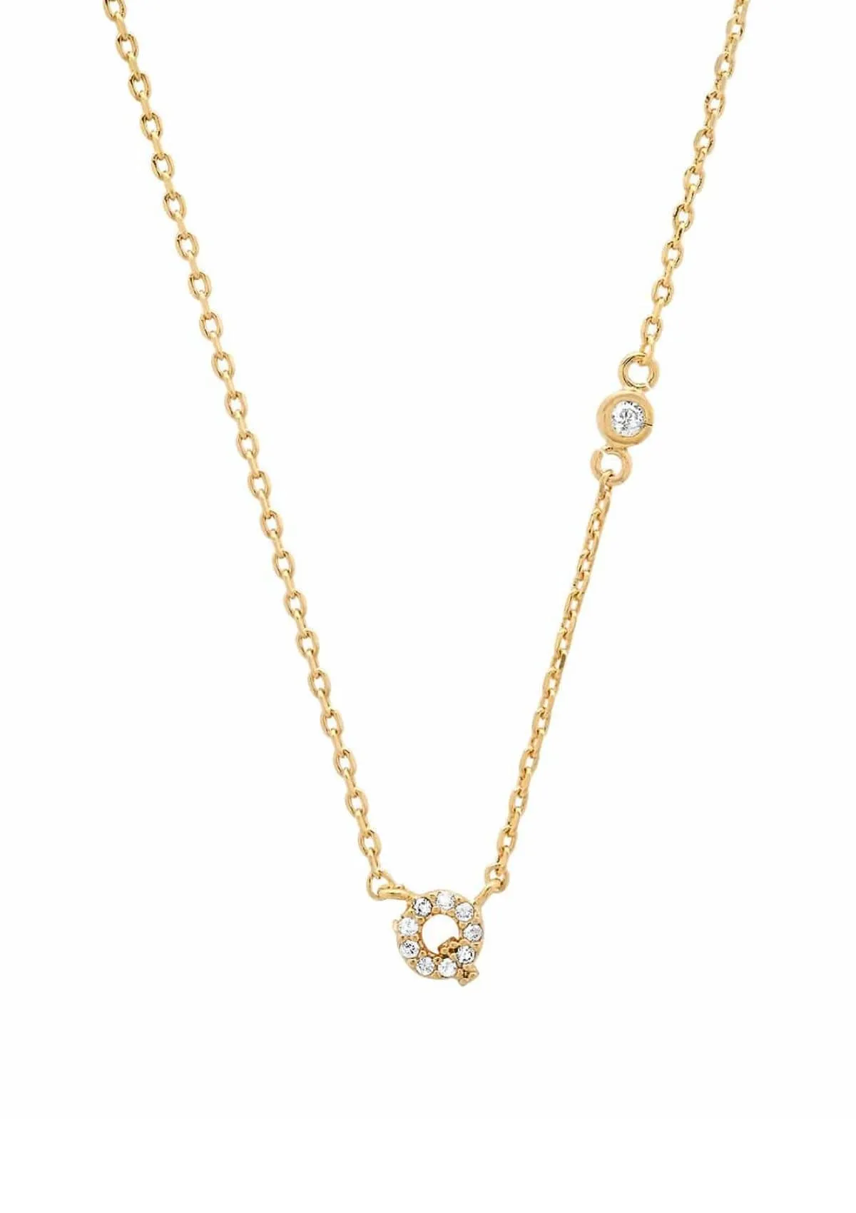 Gold Pave Initial Necklaces