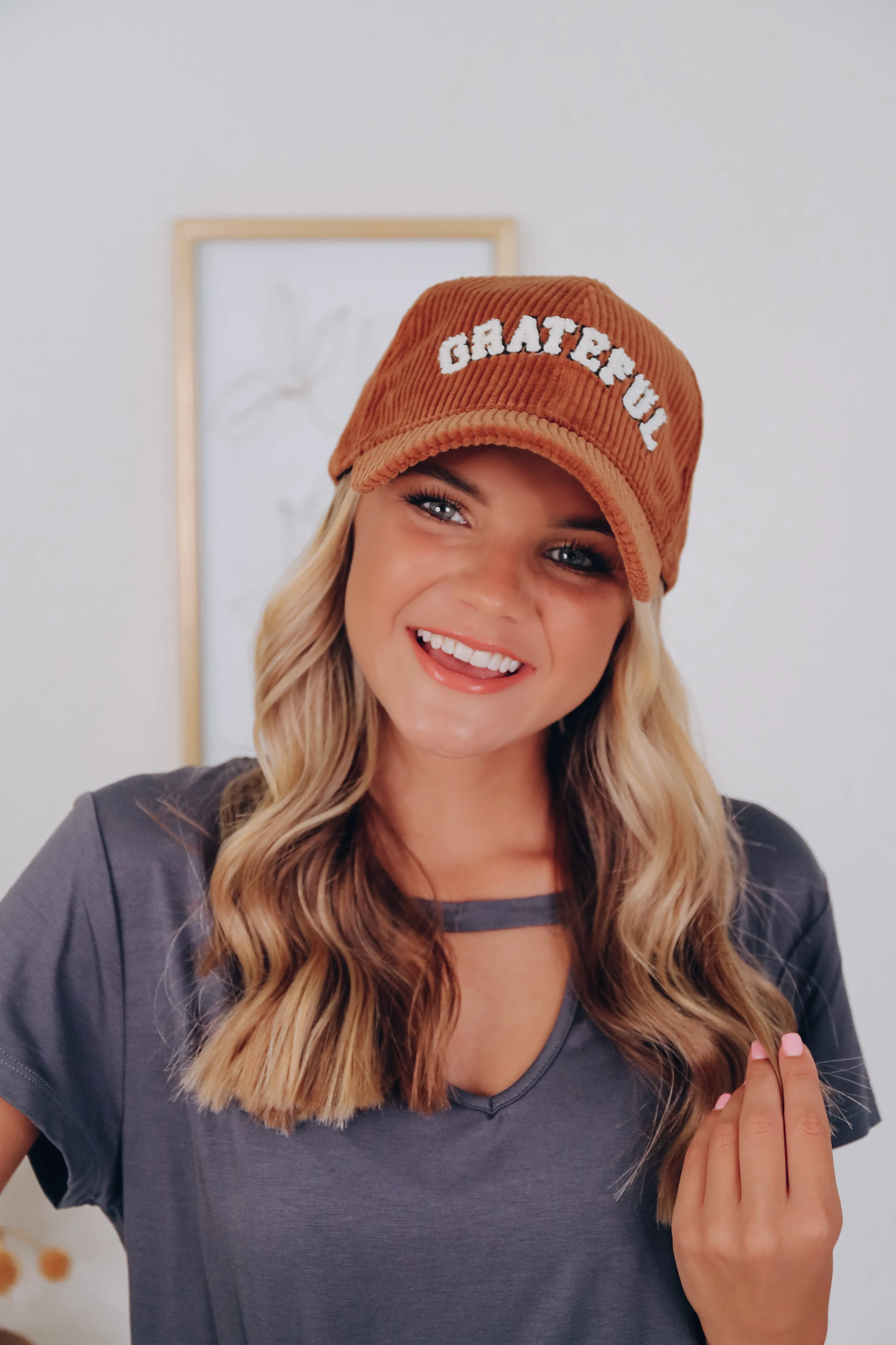 Grateful Patch Corduroy Baseball Cap - Brown