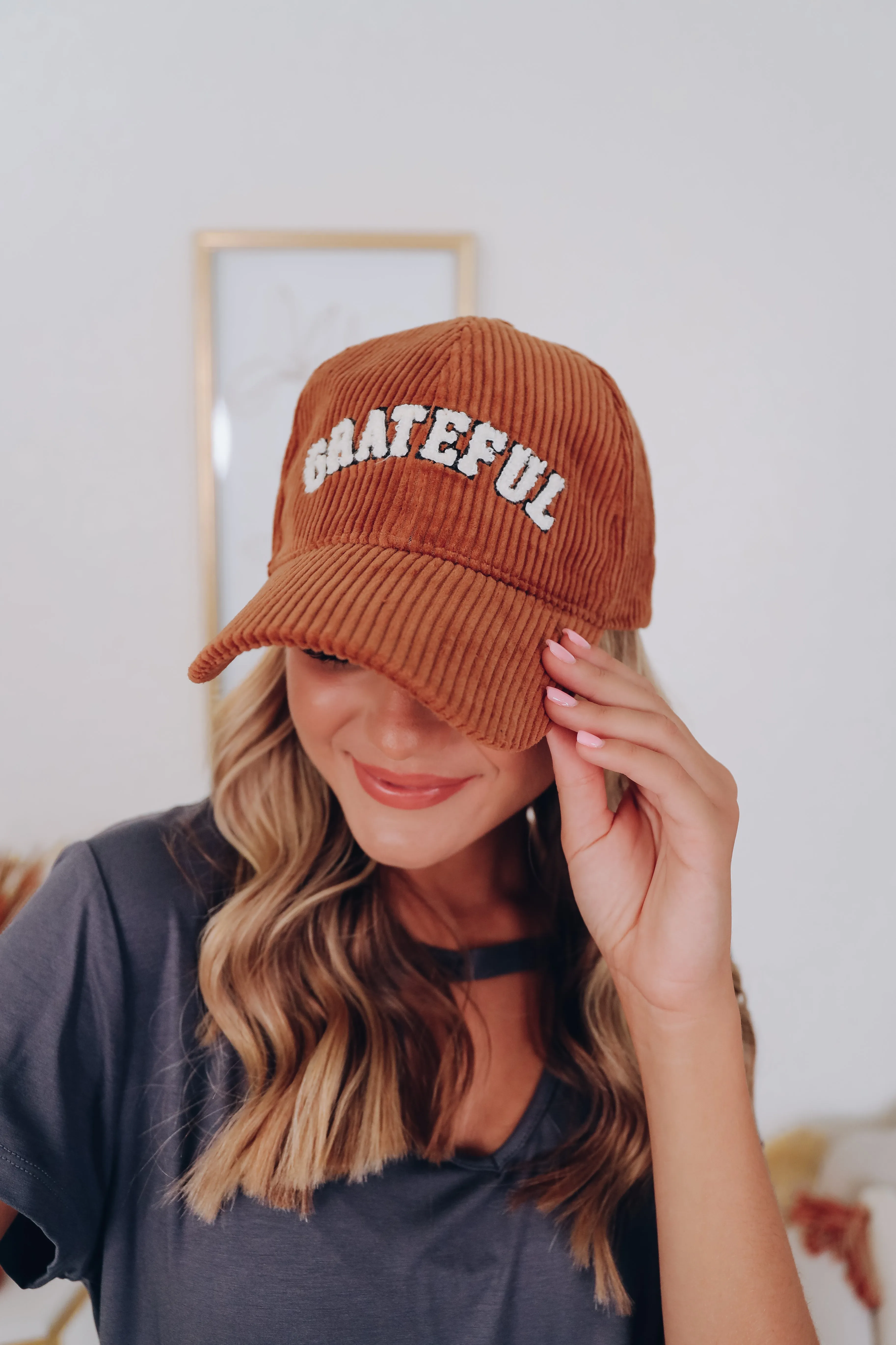 Grateful Patch Corduroy Baseball Cap - Brown