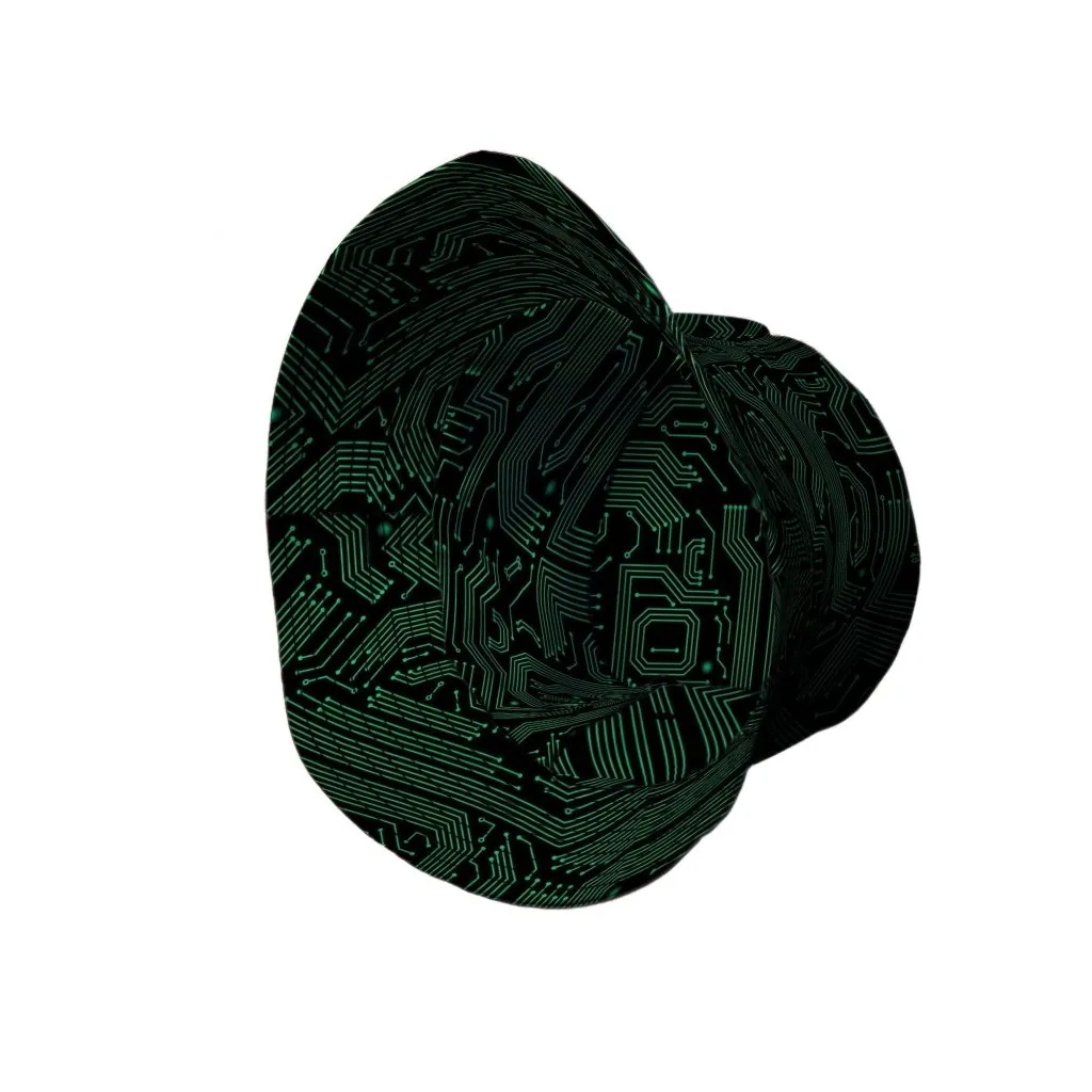 Green Computer Circuits Bucket Hat