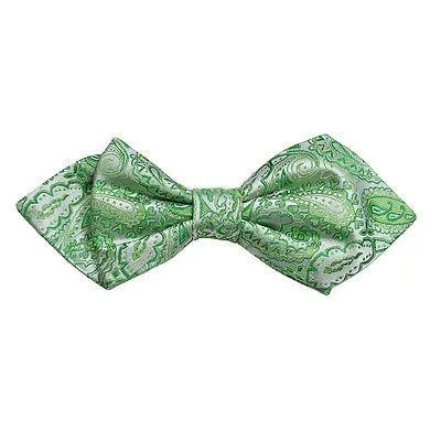 Green Paisley Silk Bow Tie by Paul Malone