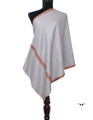 Grey Pashmina Stole In Sozni 5857