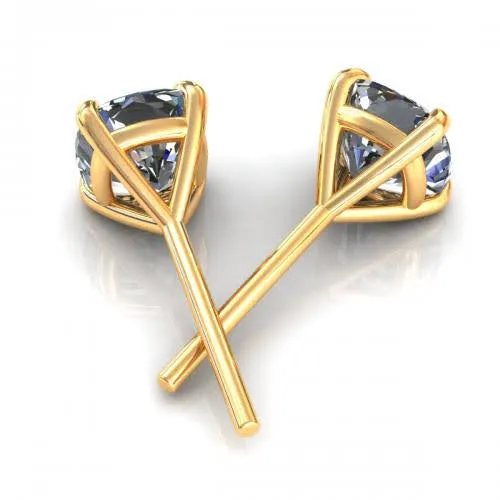 Guaranteed 1.00CT Diamond Stud Earrings in 14KT Yellow Gold