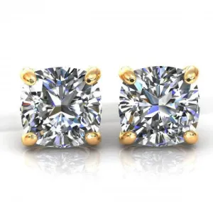 Guaranteed 1.00CT Diamond Stud Earrings in 14KT Yellow Gold