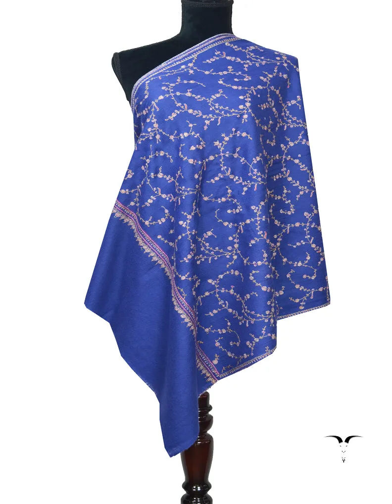 Ink Blue Pashmina Stole In Sozni 5981