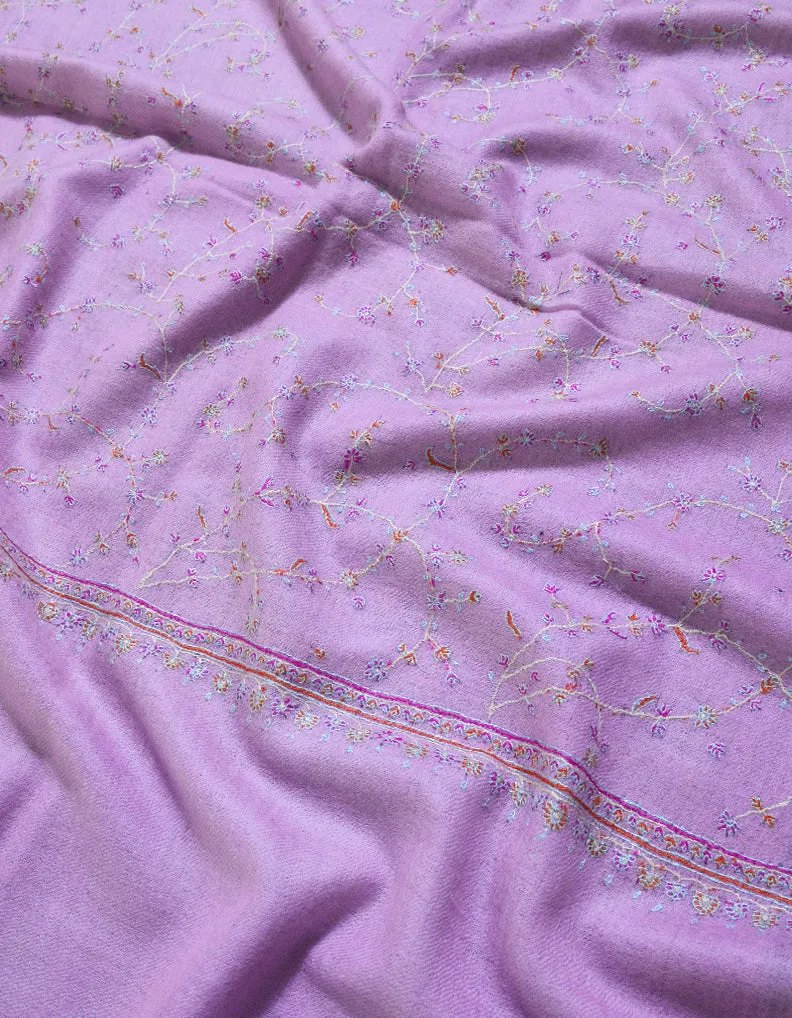 Lavender Pashmina Stole In Sozni 5897