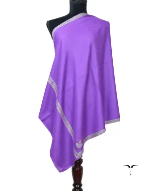 Lavender Pashmina Stole With Sozni Work 5863