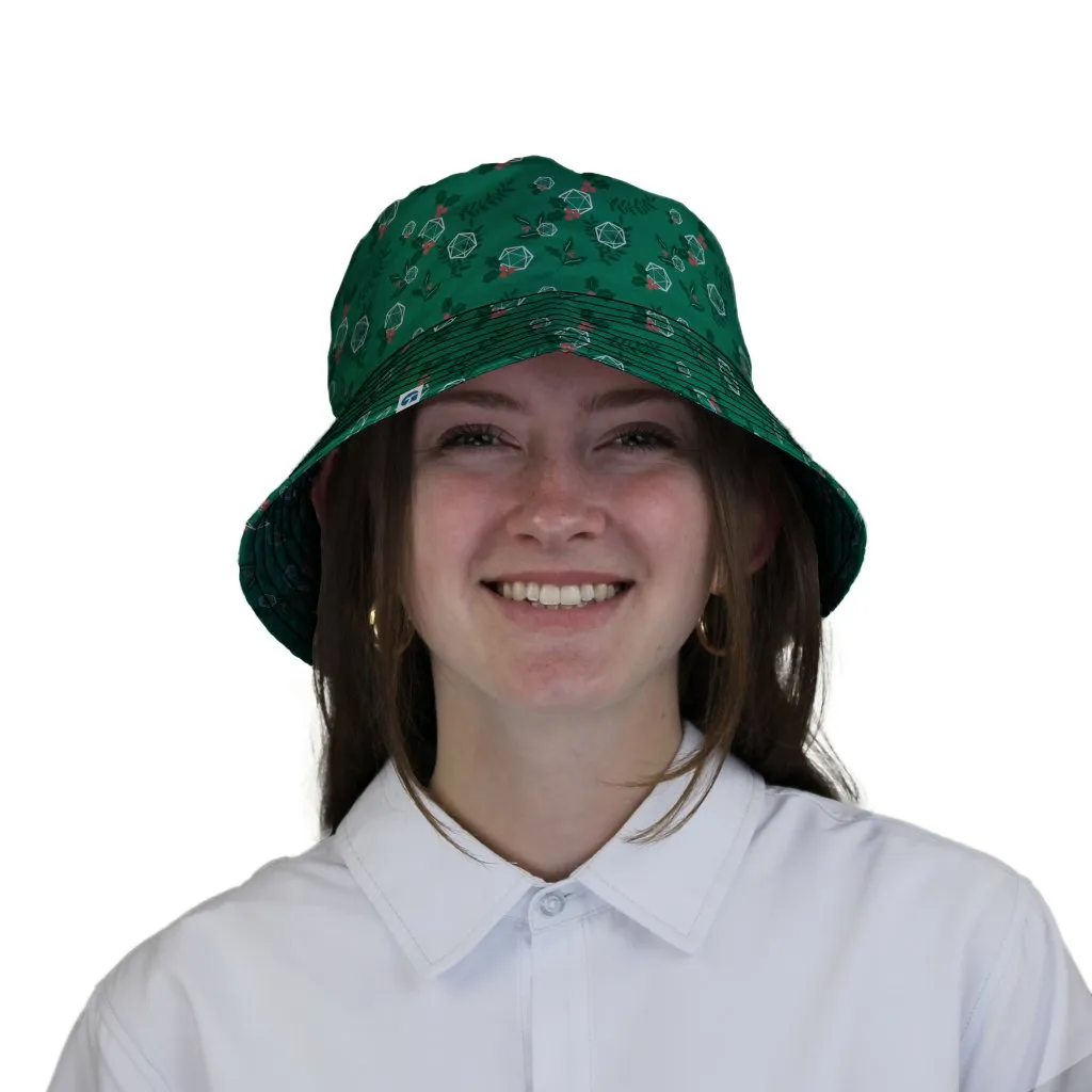 Leafy Mistletoe Dice Bucket Hat