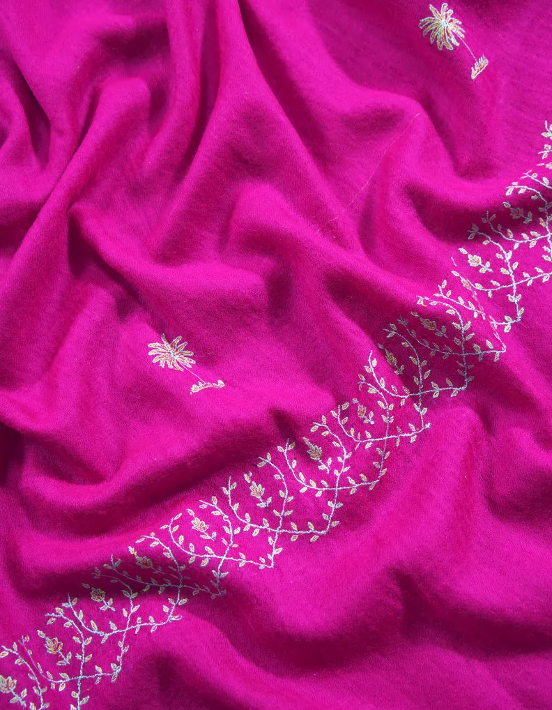 magenta embroidery pashmina stole 8791