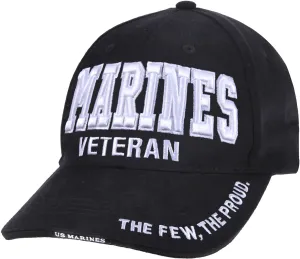 Marines Black Deluxe Low Profile Veteran Cap