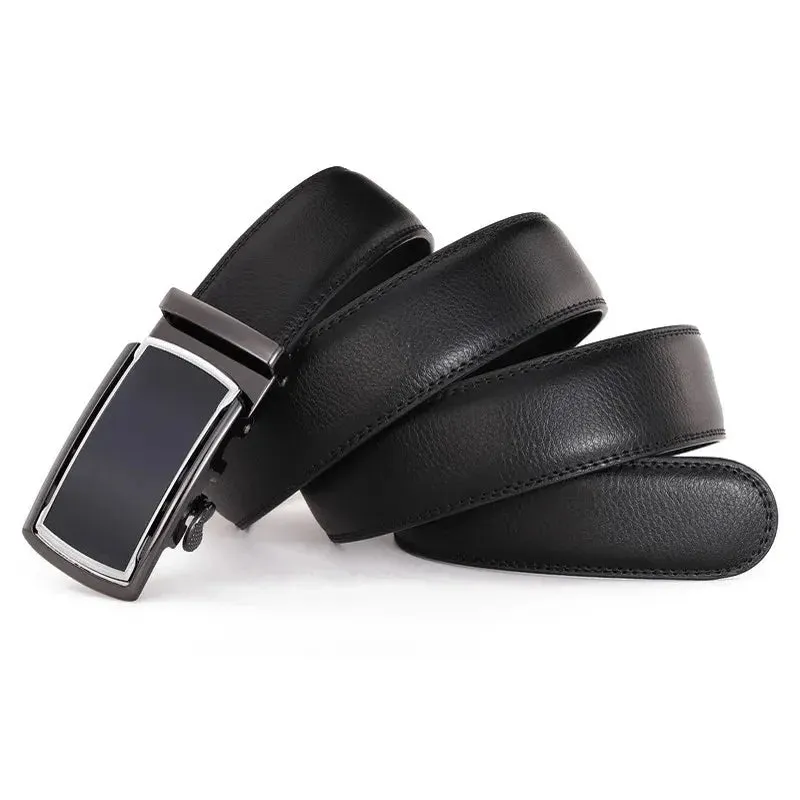 Men's Belt Alloy Automatic Buckle Genuine Leather Belt High Quality Business Casual Male Belts Luxury Fashion Cowhide Waist Band