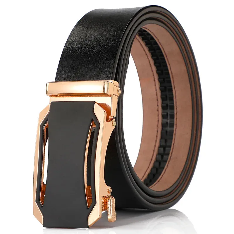 Men's Belts Automatic Buckle Genuine Leather High Quality Belts Business Casual Cowhide Waist Belt Luxury Fashion Men's Belt