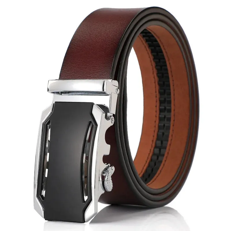 Men's Belts Automatic Buckle Genuine Leather High Quality Belts Business Casual Cowhide Waist Belt Luxury Fashion Men's Belt