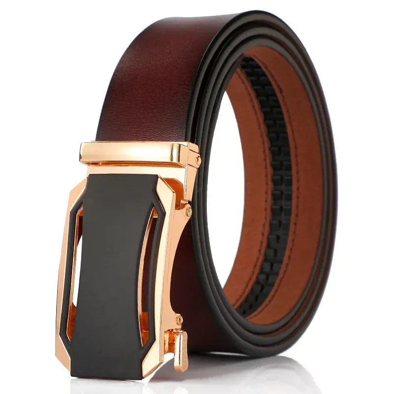 Men's Belts Automatic Buckle Genuine Leather High Quality Belts Business Casual Cowhide Waist Belt Luxury Fashion Men's Belt