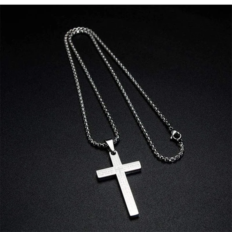 Men's Christian Necklace <br> Lord's Prayer (Steel)