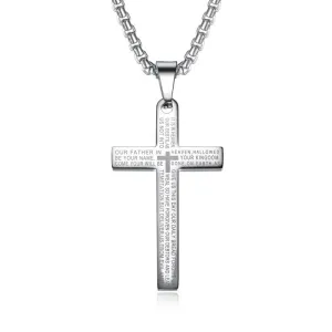 Men's Christian Necklace <br> Lord's Prayer (Steel)