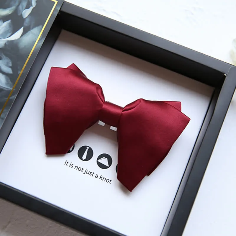 Men's Plain Solid Color Oversized Pointed Bow Tie