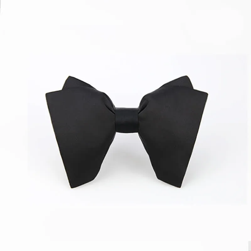 Men's Plain Solid Color Oversized Pointed Bow Tie