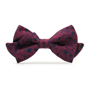 Men's Unique Mustache Shape Floral Bow Tie