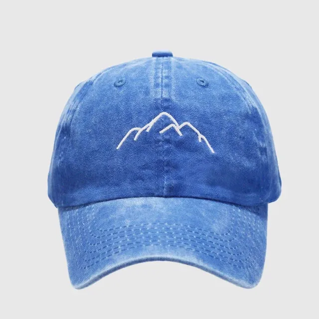 Mountain Range Embroidery Baseball Caps Adjustable Snapback