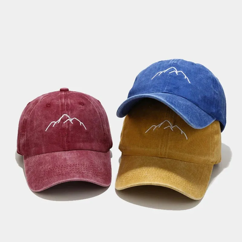 Mountain Range Embroidery Baseball Caps Adjustable Snapback