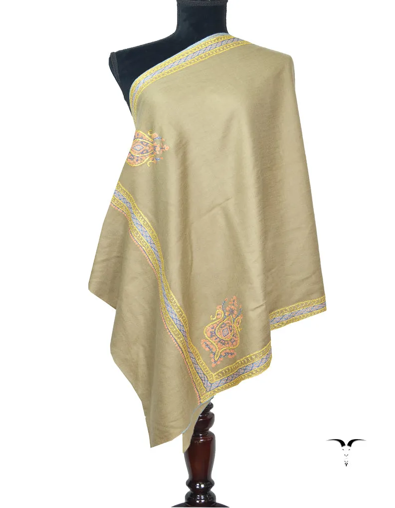 Natural Pashmina Stole In Sozni 5999