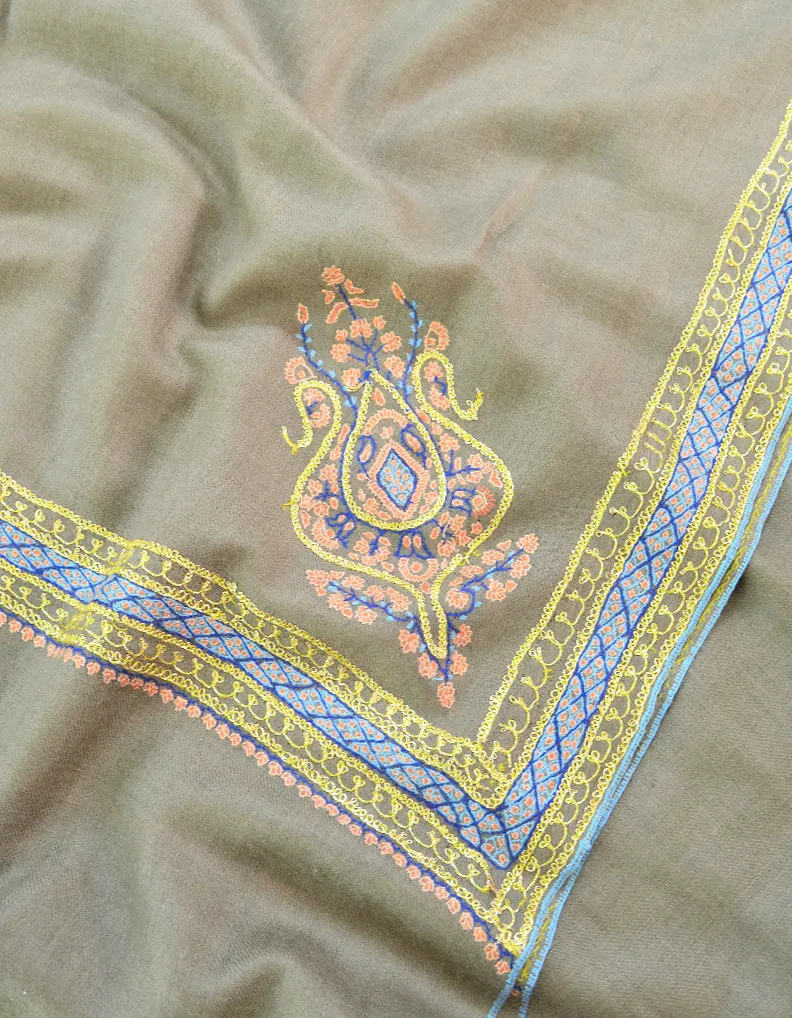 Natural Pashmina Stole In Sozni 5999