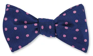 Navy/ Pink Vero Polka Dots Bow Tie - B3053