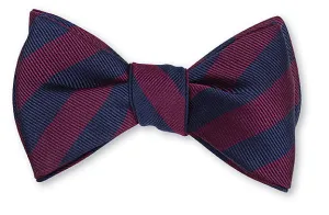 Navy/Burgundy Bar Stripes Bow Tie - B628