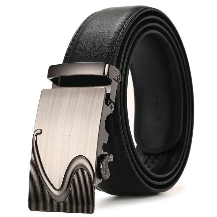 New Men Belts Fashion Pu Alloy Automatic Buckle Belt Business Casual Decoration Belt High Quality Men's Waistband Luxury Brand