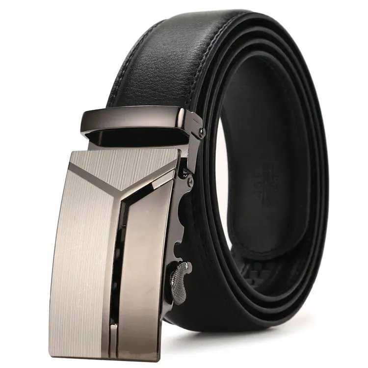 New Men Belts Fashion Pu Alloy Automatic Buckle Belt Business Casual Decoration Belt High Quality Men's Waistband Luxury Brand