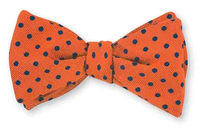 Orange/Navy University Polka Dots Bow Tie - B2379