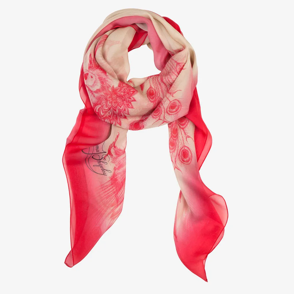 Parrot Silk Chiffon Scarf