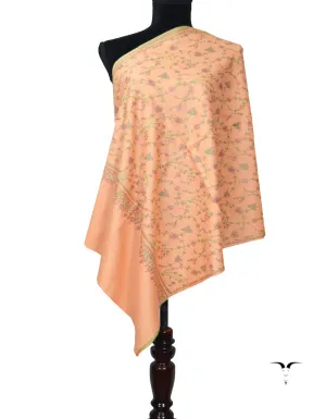 Peach Pashmina Stole In Sozni 5890