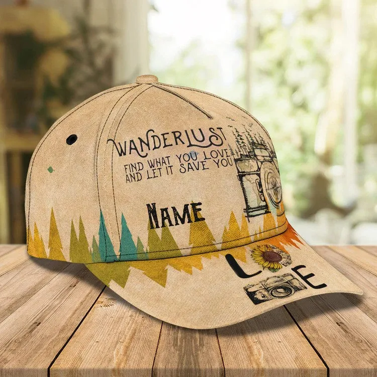 Personalized Wanderlust 3D Baseball Cap, Wanderlust Hat for Him