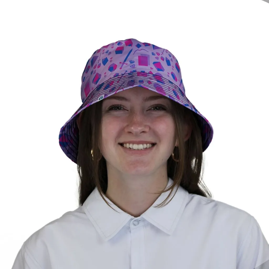 Pink Blue and Bisexual Colors Tabletop RPG Items Dnd Bucket Hat