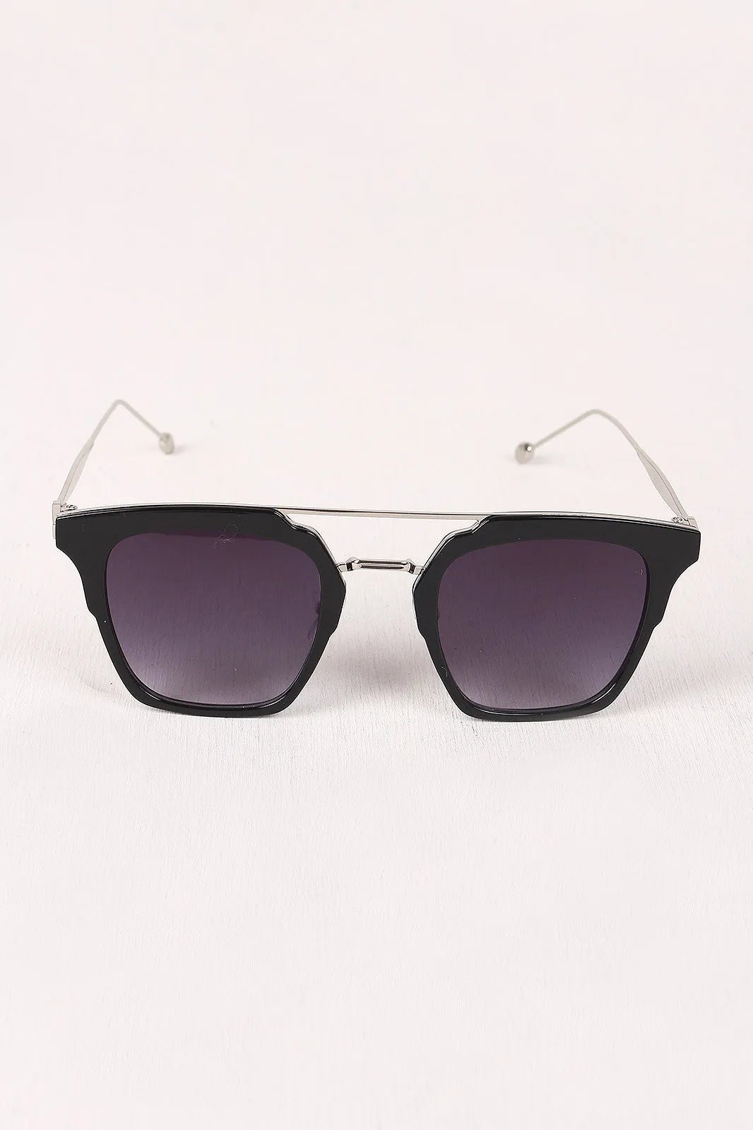 Plastic Frame Double Bridge Cat Eye Sunglasses